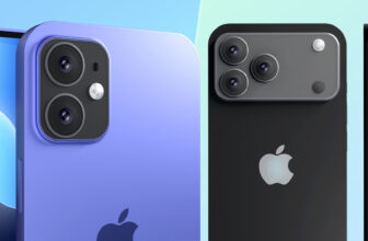 iPhone 18 series concept render showing dual camera model in purple and triple camera Pro model in black